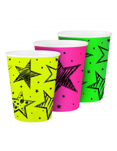 Neon Party Bekers, 6st.