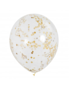Confetti Ballonnen Goud, 6st.
