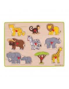 Houten Noppenpuzzel Safari,...