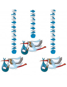 Blauwe Hangdecoratie, 3st.