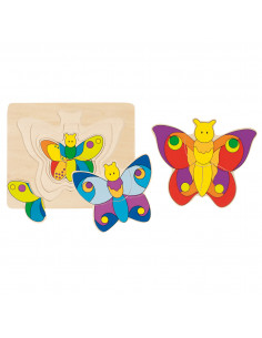 Houten 3-lagen Puzzel Vlinder
