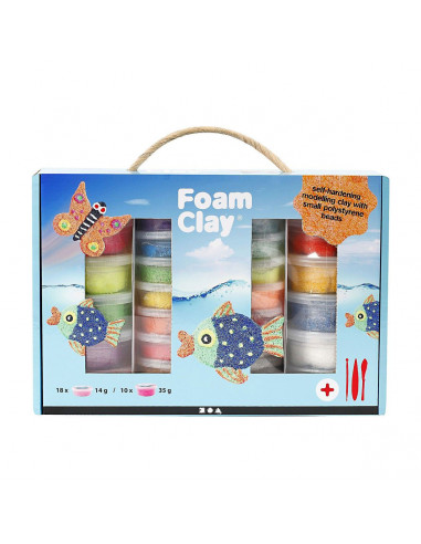 Foam Klei Set met 28 potjes en...