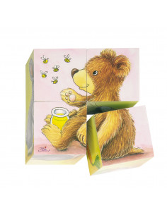 Houten Blokpuzzel Babydieren