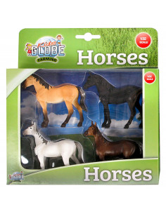 Kids Globe Paarden, 4st. 1:32