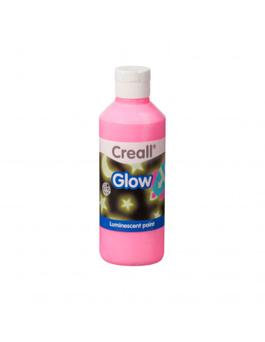 Creall Glow in the Dark Verf Roze, 250ml