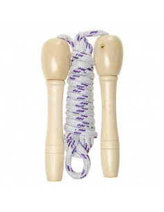 Springtouw met houten handvat