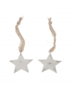 Hanger Ster Metaal Wit,...