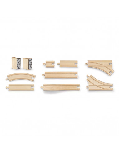 Houten Rails Uitbreidingsset, 21dlg.