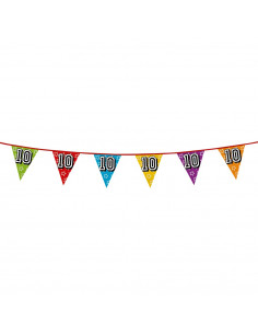 Vlaggenlijn 10 jaar, 8mtr.