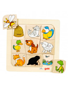 Goki houten Puzzel - Wie...