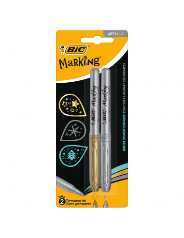 BIC Permanent Marker Goud en Zilver