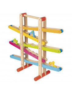 Houten Knikkerbaan met Figuren