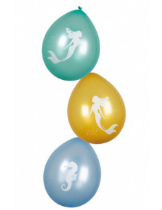 Ballonnen Zeemeermin 6 Stuks