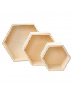 Hexagonale Showdoos, 3st.