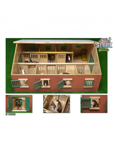 Kids Globe Paardenstal met 7 boxen, 1:24