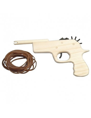 Houten pistool met elastiekjes