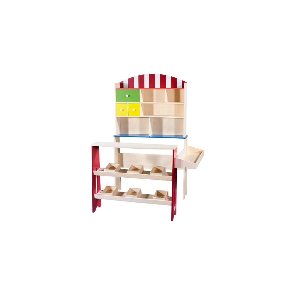 Houten winkeltje Gekleurd