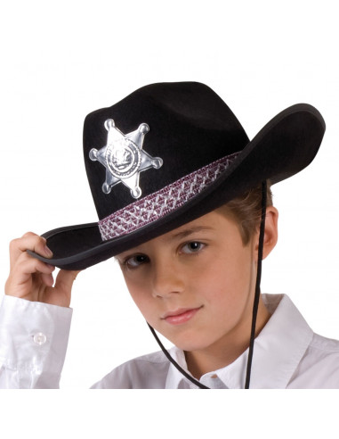 Kinderhoed Sheriff Zwart