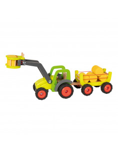 Houten Tractor met Hooiwagen
