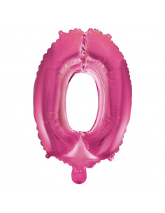 Folieballon Cijfer 0 40cm Roze