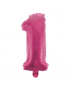 Folieballon Cijfer 1 40cm Roze