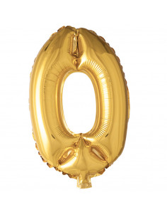 Folieballon Cijfer 0 40cm Goud