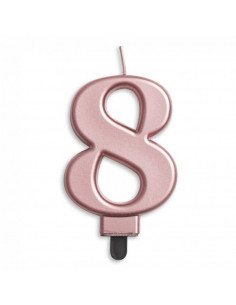 Nummer Kaars Metallic Rose...