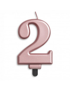 Nummer Kaars Metallic Rose...