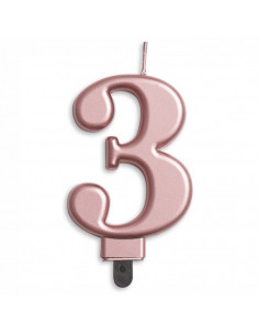 Nummer Kaars Metallic Rose...
