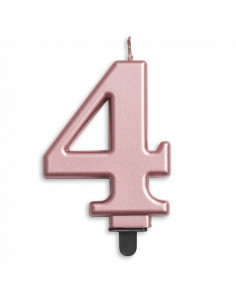 Nummer Kaars Metallic Rose...