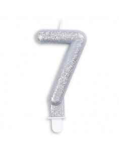 Nummer Kaars Glitter Zilver...