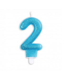 Nummer Kaars Glitter Blauw...
