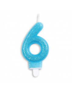Nummer Kaars Glitter Blauw...
