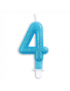 Nummer Kaars Glitter Blauw...