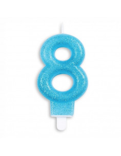 Nummer Kaars Glitter Blauw...