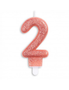 Nummer Kaars Glitter Rose...