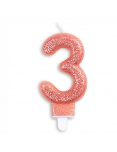 Nummer Kaars Glitter Rose...