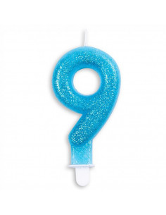 Nummer Kaars Glitter Blauw...