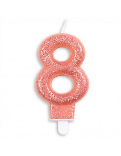 Nummer Kaars Glitter Rose...