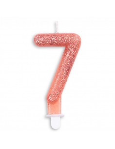 Nummer Kaars Glitter Rose...