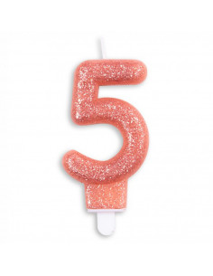 Nummer Kaars Glitter Rose...