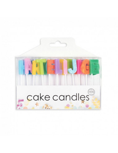 Cake Kaars set Hartelijk Gefeliciteerd