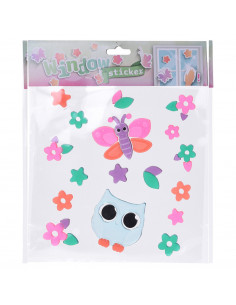 Gel Raamstickers Uil/Vlinder
