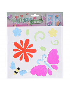 Gel Raamstickers Vlinder/Bloem