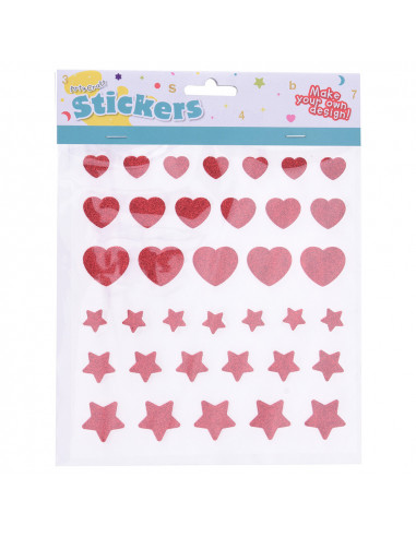 Foam Stickers Glitter Hartjes