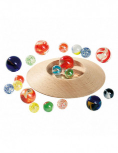 Houten Knikkerpot met Knikkers