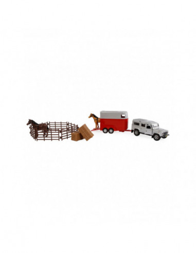 Kids Globe Land Rover met Paardentrailer