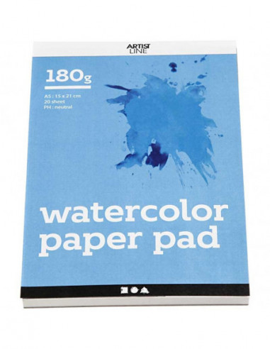 Aquarelblok Wit A5 180gr 20 Vellen