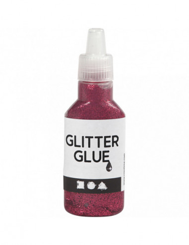 Glitterlijm Donkerroze 25ml