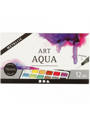 Art Aqua Aquarelverf Metallic 12 Kleuren